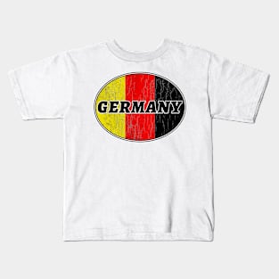 DEUTSCHLAND GERMANY FLAG DISTRESSED FLAG LOGO Kids T-Shirt